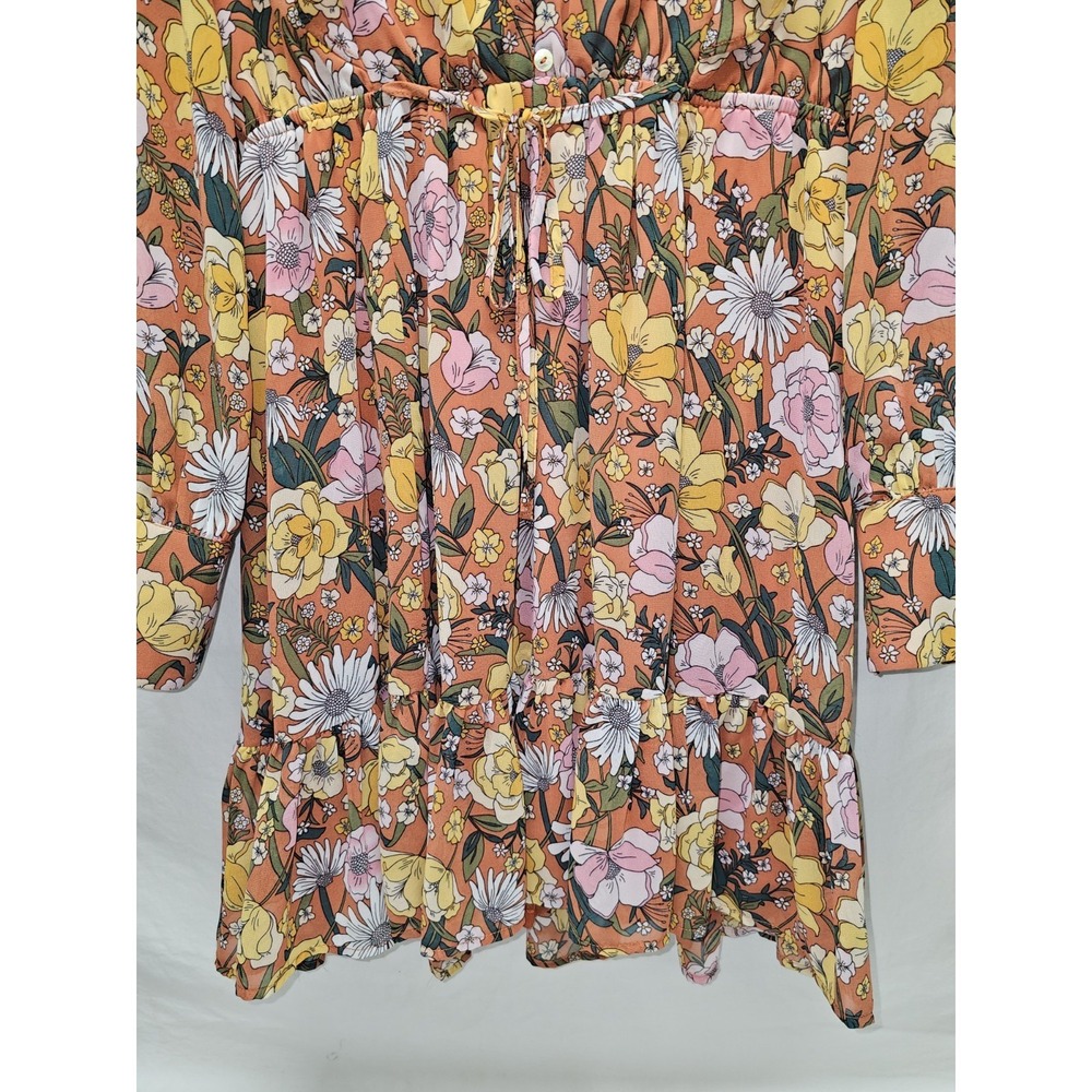 NWT Jodifl Long Sleeve Dress S Boho Hippie Artsy Flowy - Picture 3 of 8